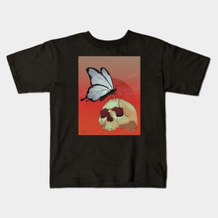 Death Butterfly And Skull Kids T-Shirt